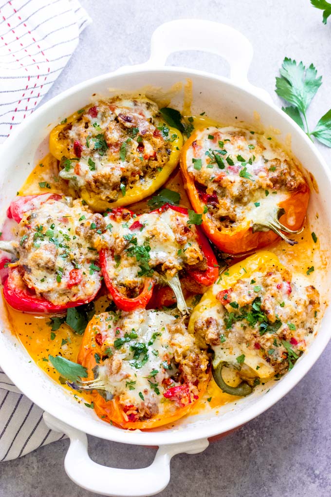 sausage and rice stuffed peppers