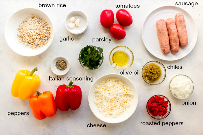 ingredients for stuffed peppers