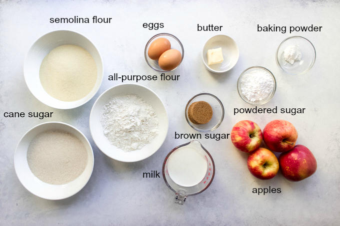 ingredients for easy apple pie cake recipe