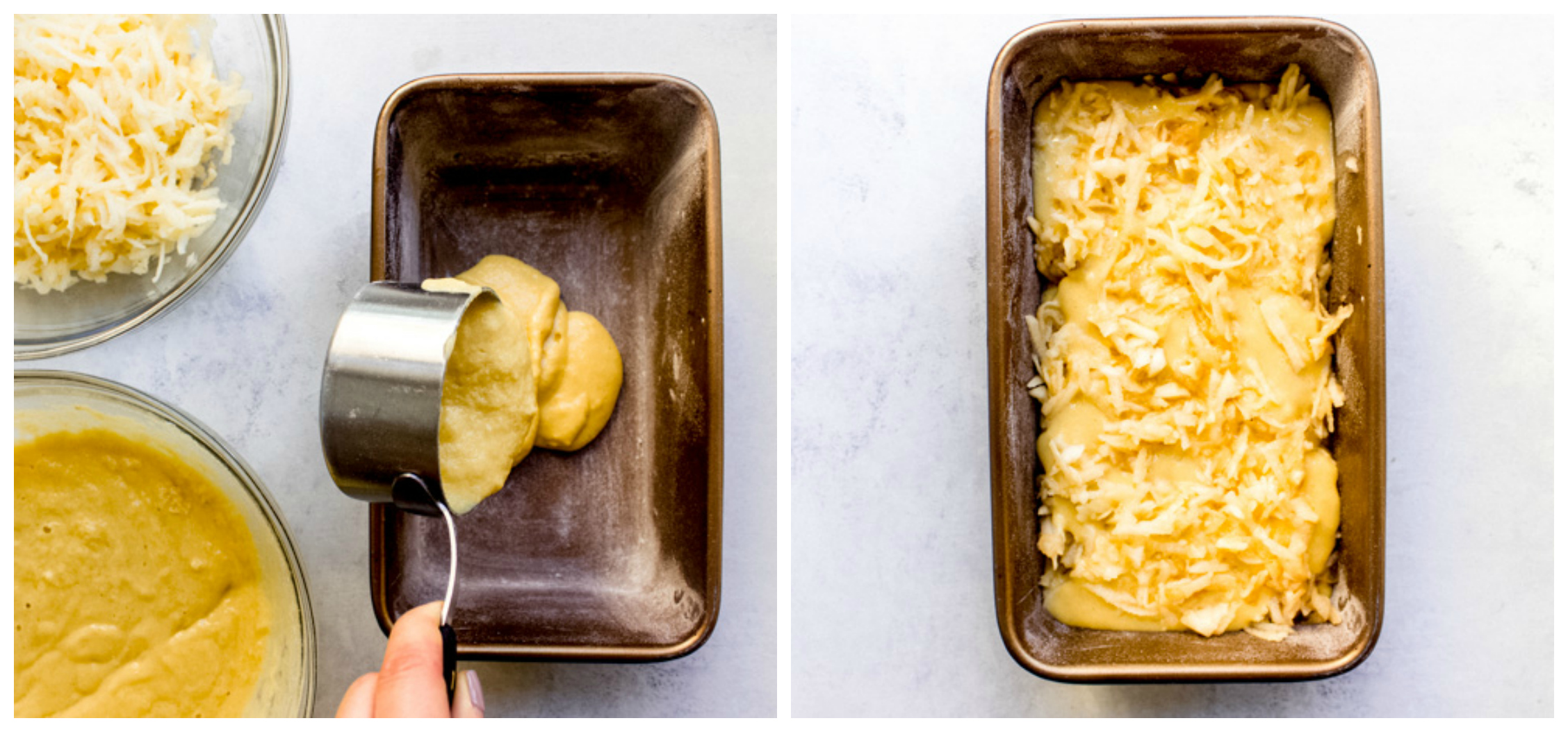 apple pie cake in a loaf pan