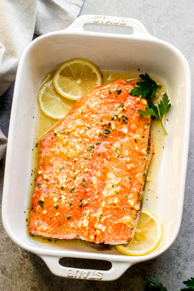 maple mustard glazed salmon.