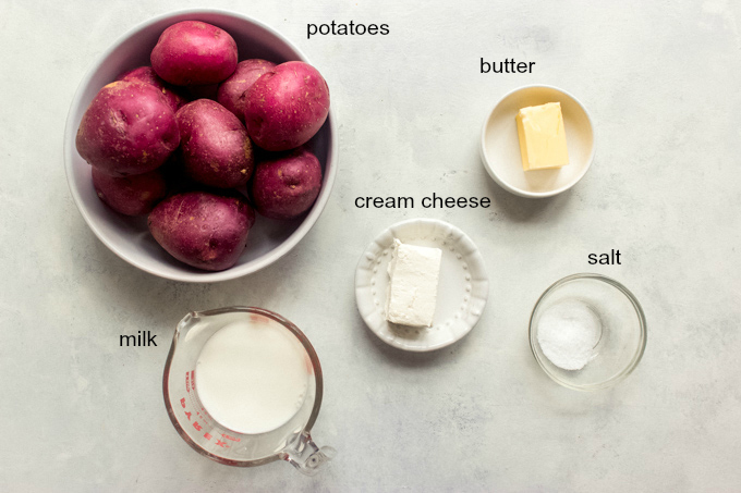ingredients for red skin mashed potato recipe