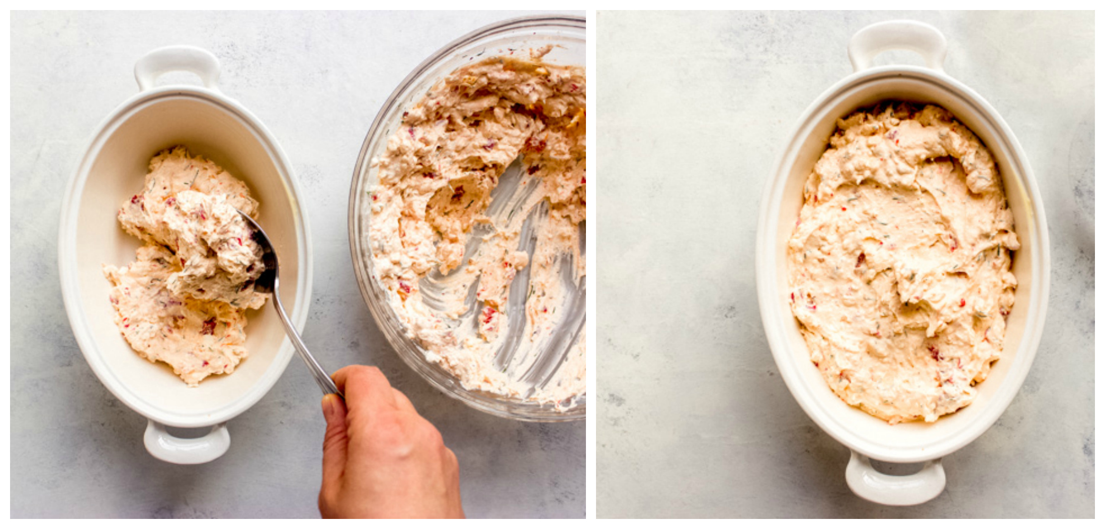 hot feta cheese dip in a baking dish