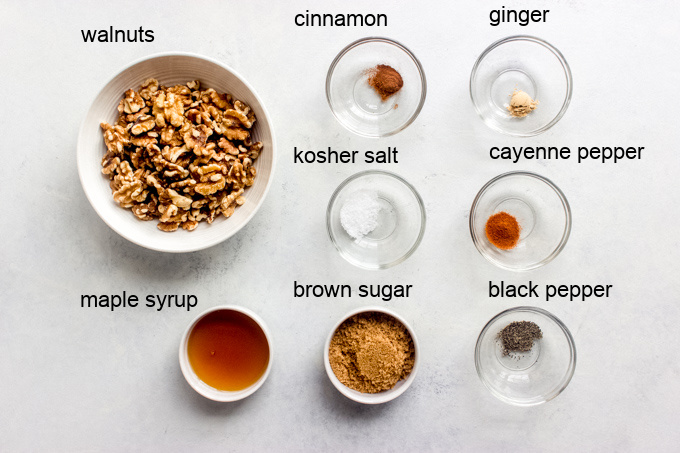 ingredients for spiced walnuts recipe