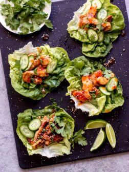 korean chicken lettuce wraps