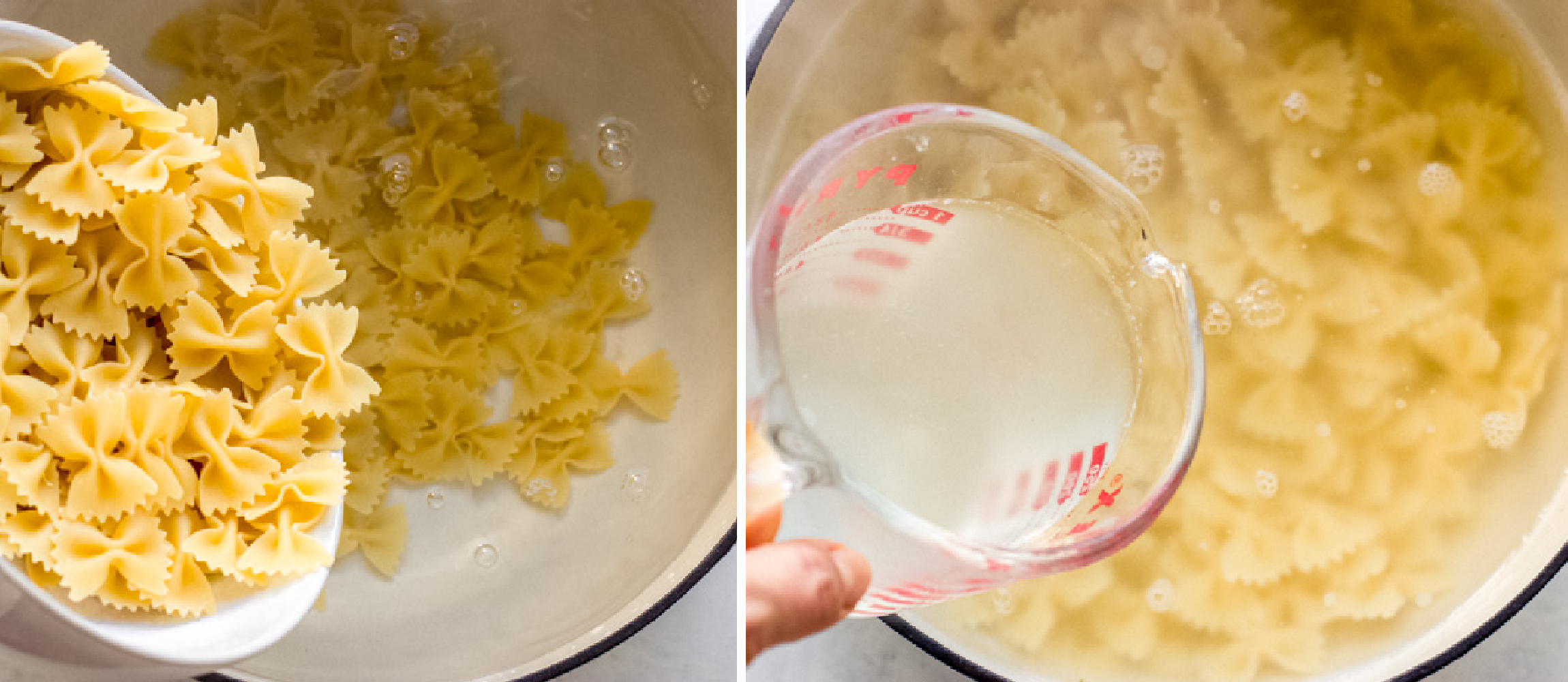 cooked pasta in pot