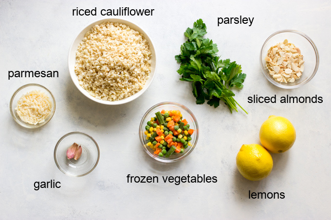 ingredients for cauliflower pilaf