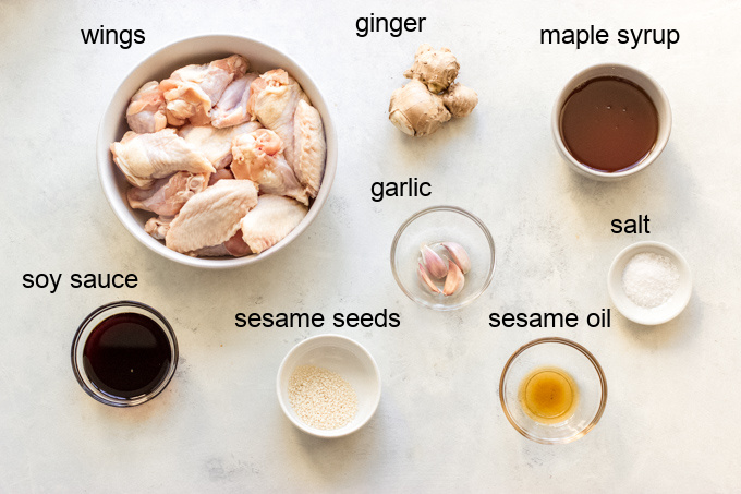 ingredients for sesame wings