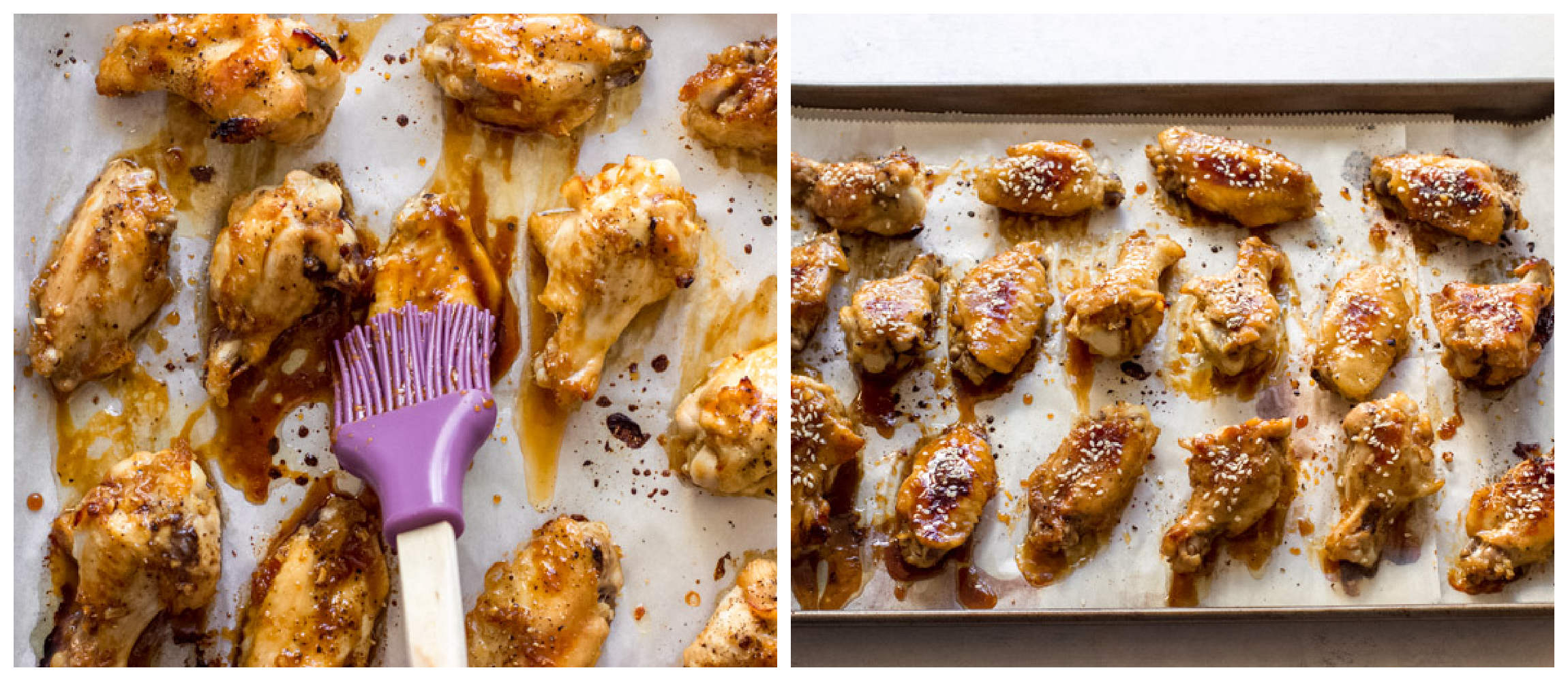 sesame wings on a sheet pan