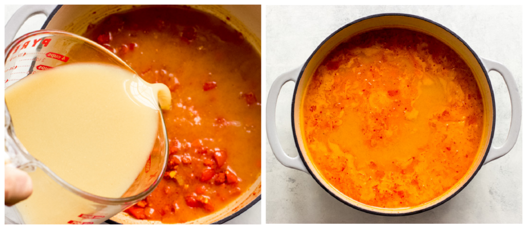 thai noodle soup in a dutch oven