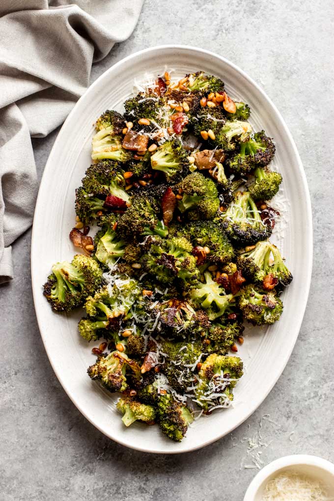 roasted broccoli with bacon