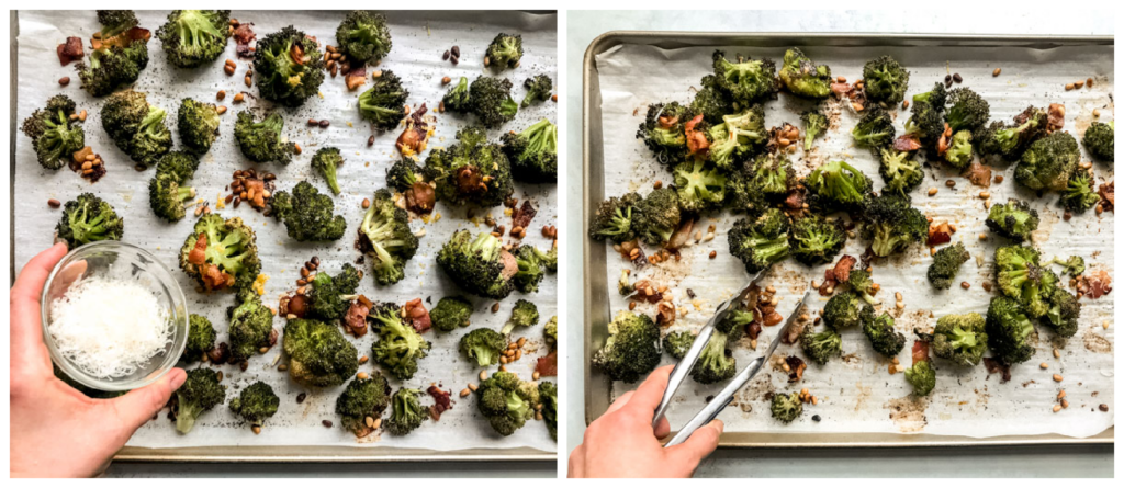 oven roasted broccoli with bacon