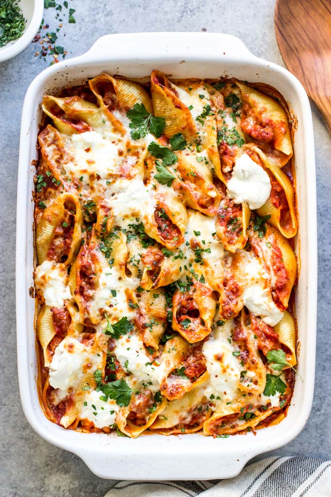 stuffed shells with sausage