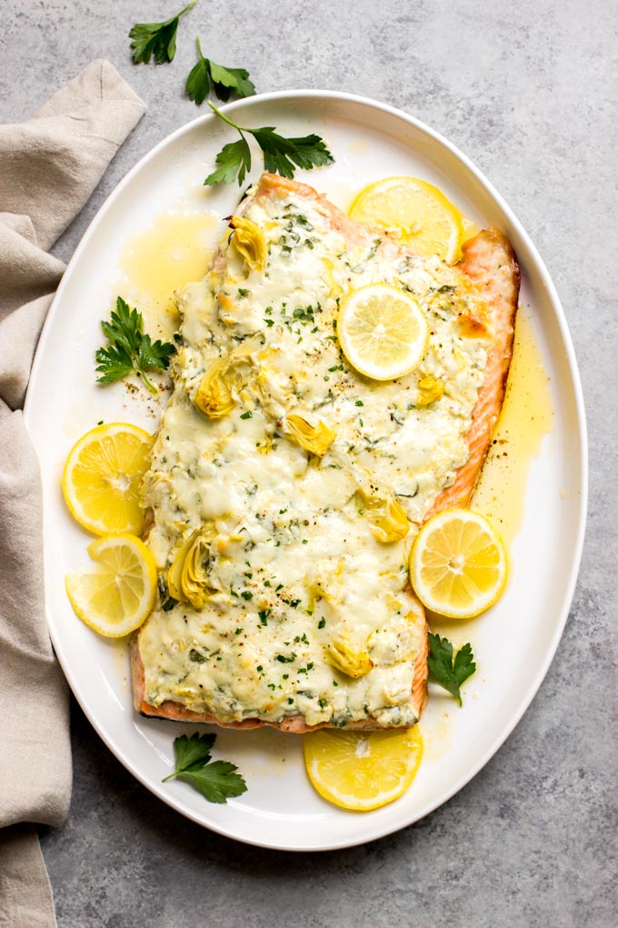 spinach artichoke salmon