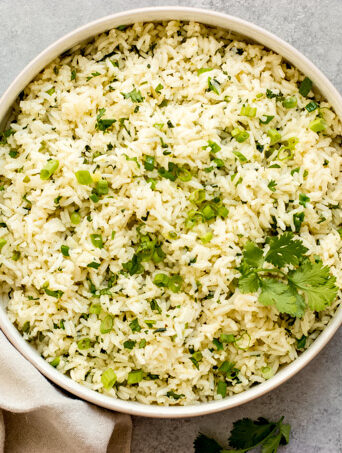overhead of cilantro rice