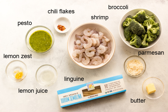 shrimp pesto pasta ingredients