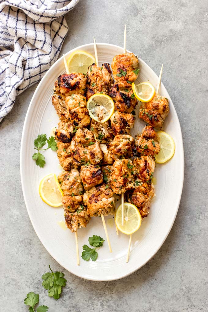 Lemony Marinated Chicken Skewers - Grilling Recipe