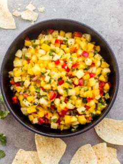 salsa with pineapple and mango