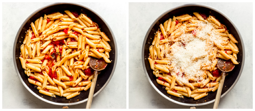 margarita pasta in a skillet