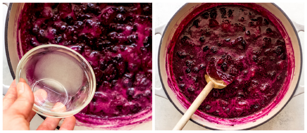 cooked berry jam in a saucepan