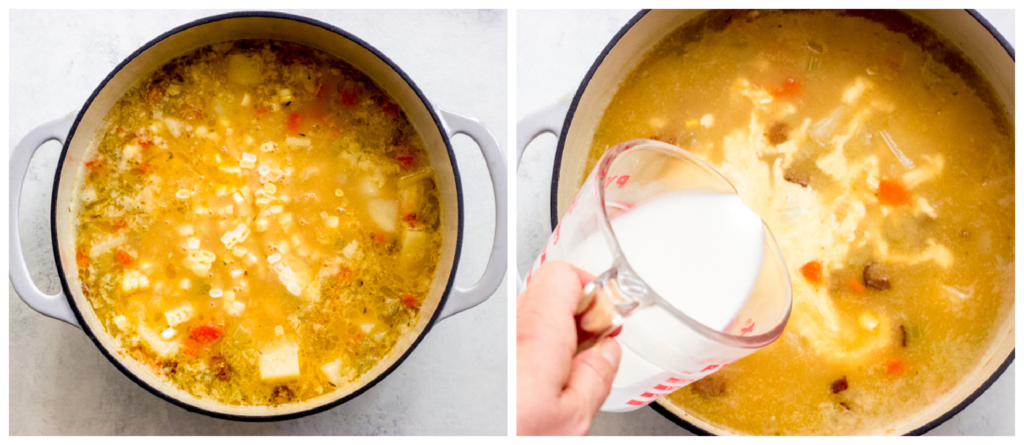 corn chowder in dutch oven