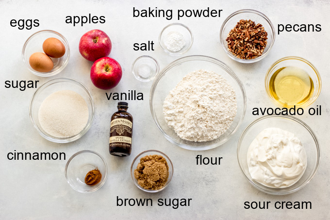 ingredients for sour cream coffee cake