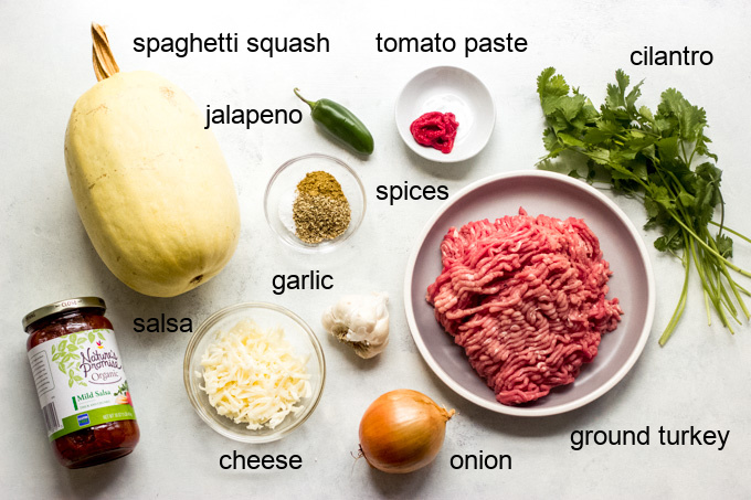 ingredients for stuffed spaghetti squash