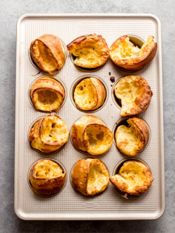 cheese popovers in a muffin pan