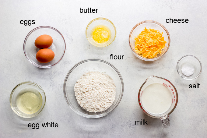ingredients for cheddar cheese popovers