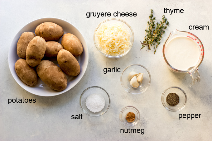 ingredients for hasselback potatoes