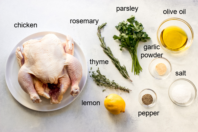 ingredients for herb roasted chicken