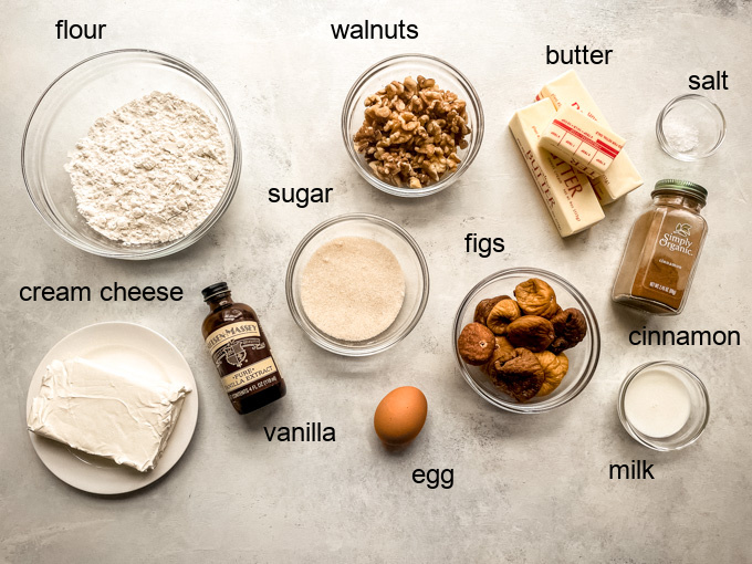 ingredients for fig cookies.