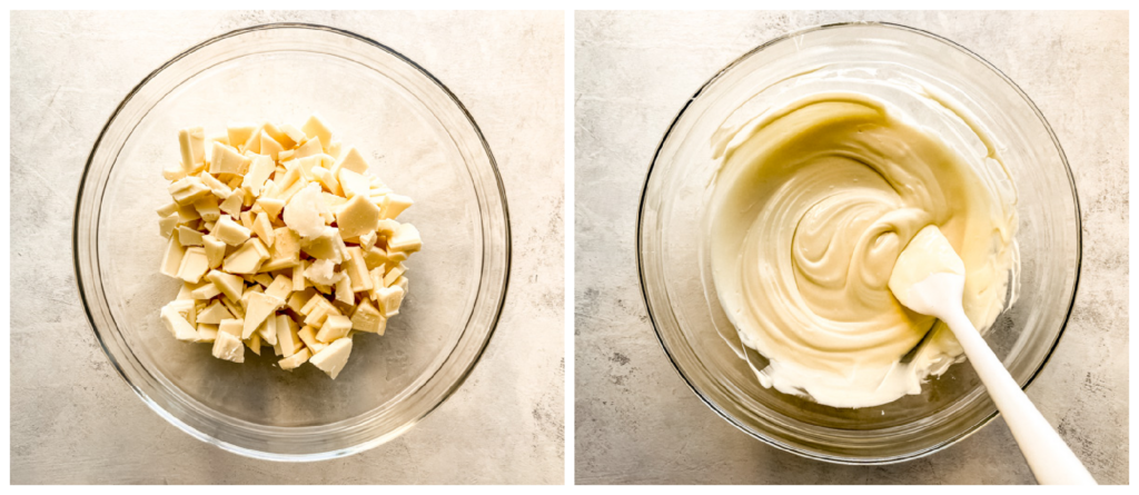 melted white chocolate in a bowl