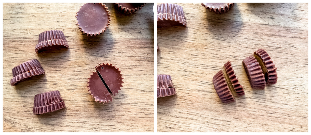 peanut butter cups on a board