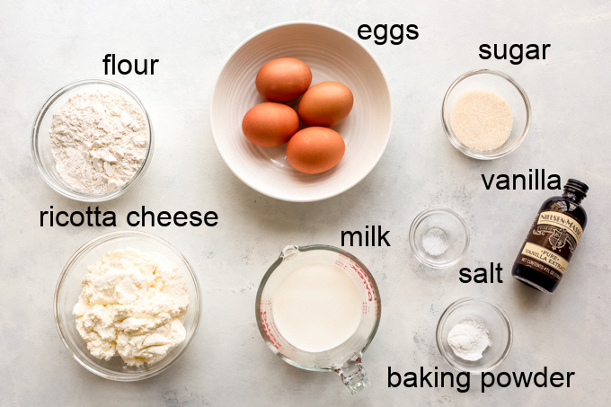ingredients for ricotta hotcakes