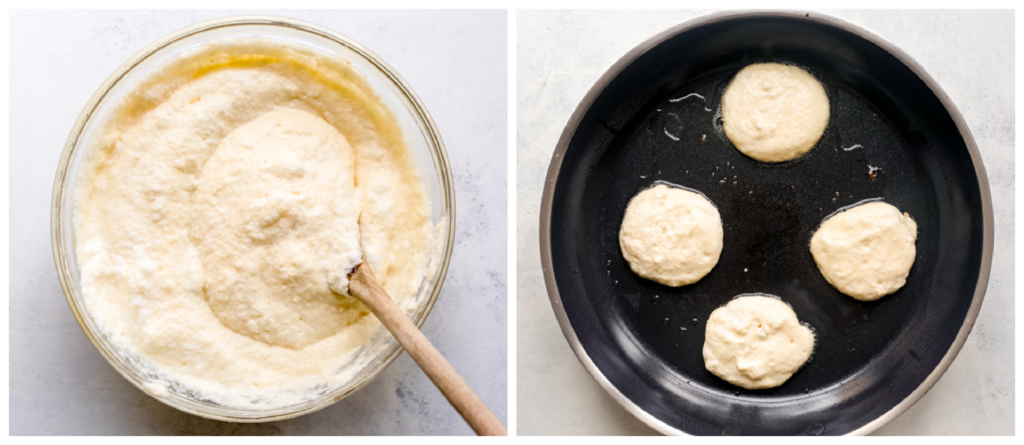 ricotta hotcakes in a pan