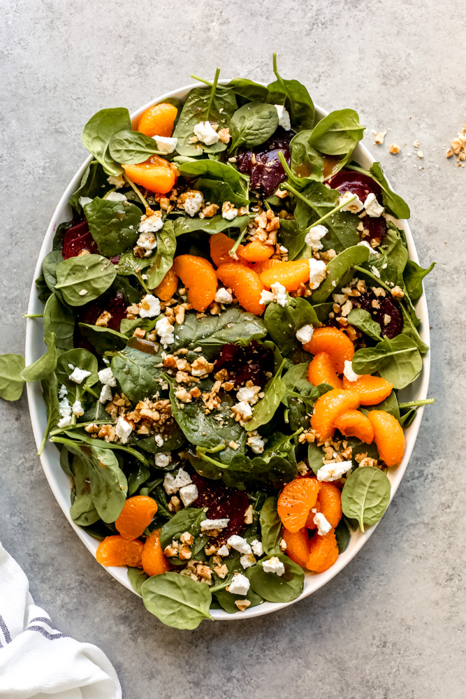 Spinach Salad with Mandarin Oranges - Little Broken
