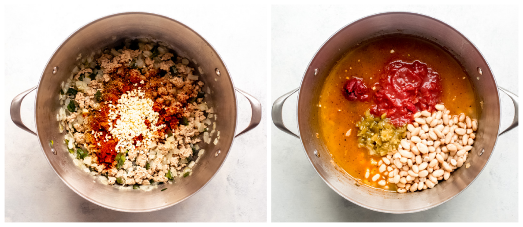 white beans and tomatoes in a pot