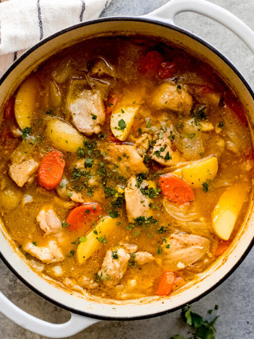 One-Pot Creamy Chicken Stew - Little Broken