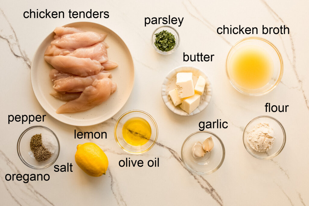ingredients for lemon pepper chicken tenders