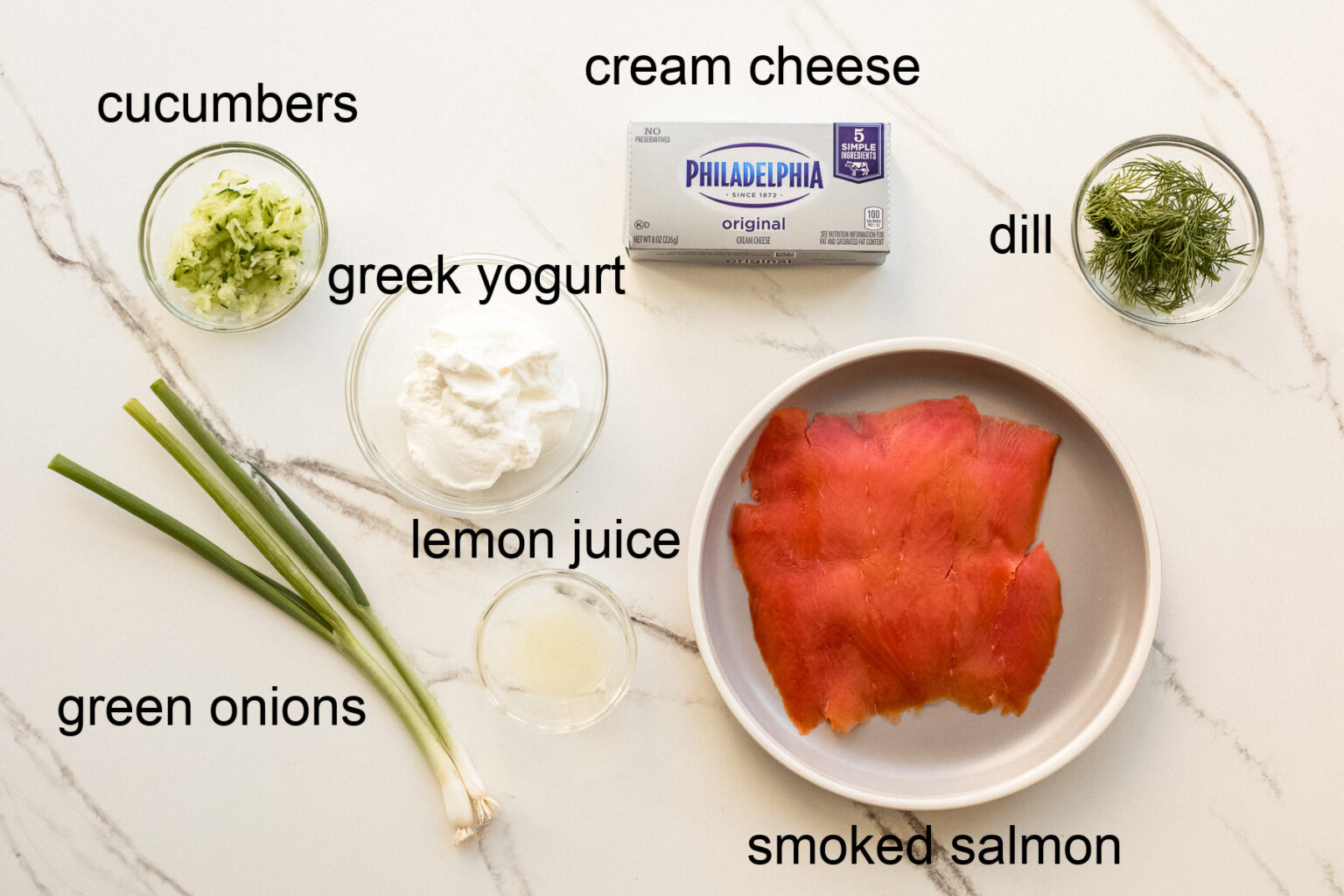 ingredients for healthy salmon spread