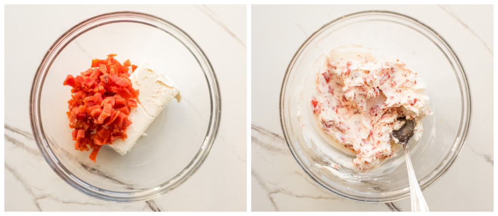 smoked salmon and cream cheese in a bowl