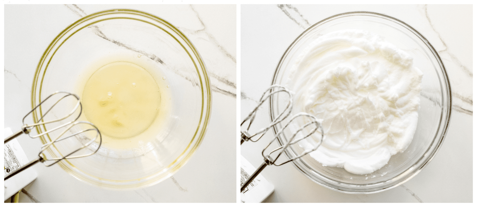 egg whites in a bowl