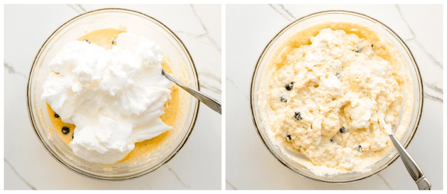 whipped egg whites in a bowl