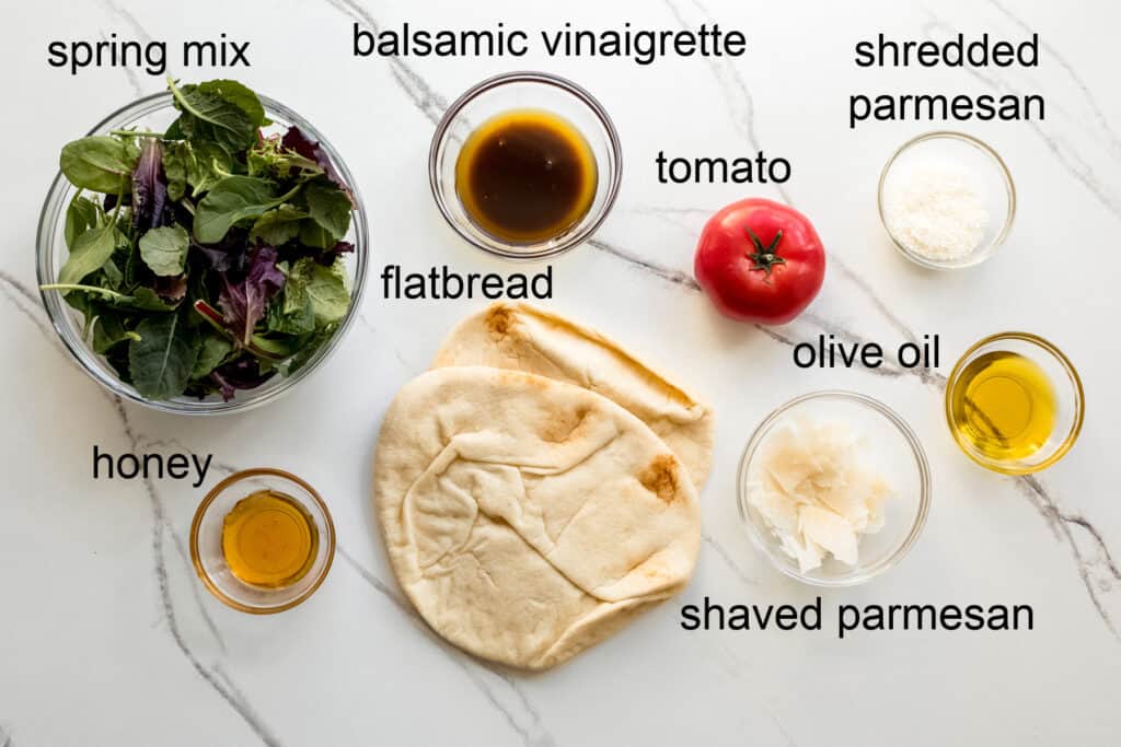 ingredients for salad pizza