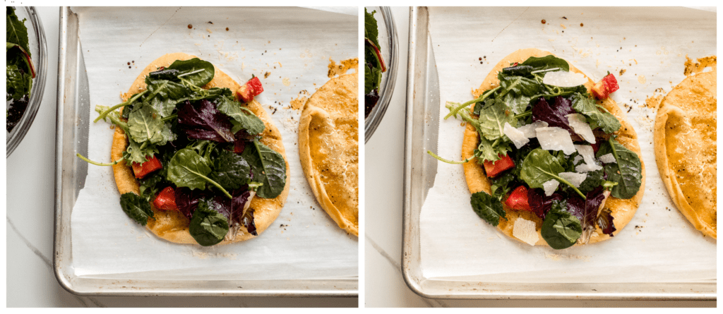 flatbread topped with salad