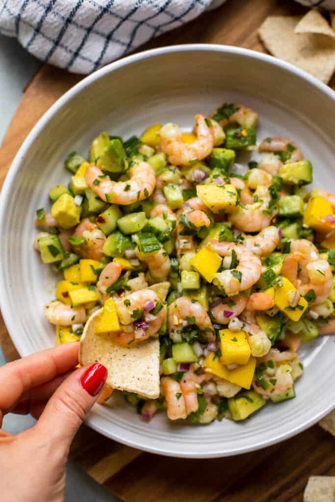 shrimp salad with mango and avocado