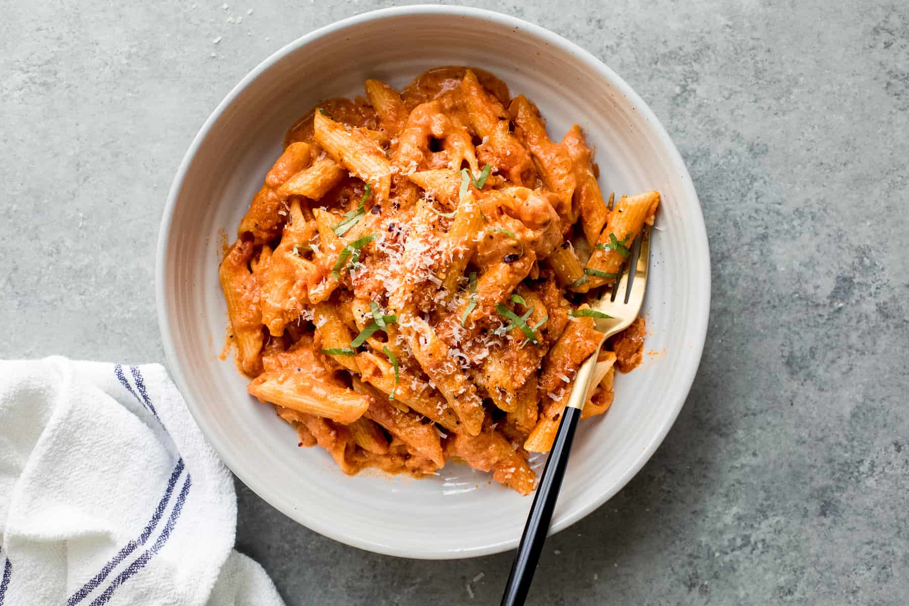 Instant pot shrimp top pasta with vodka sauce
