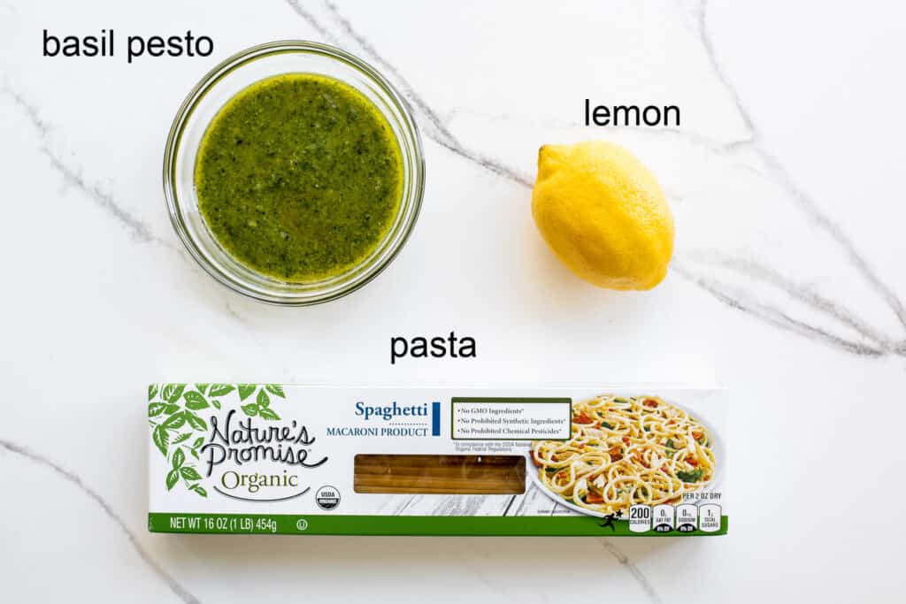 ingredients for pesto pasta