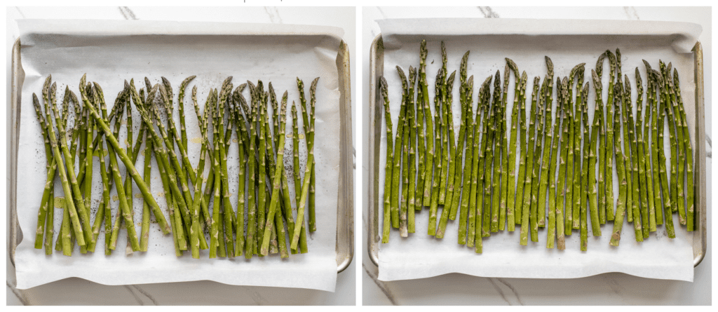 asparagus on a baking sheet